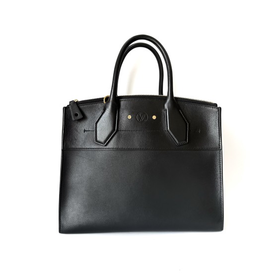 Louis Vuitton City Steamer PM in Black Taurillon Leather